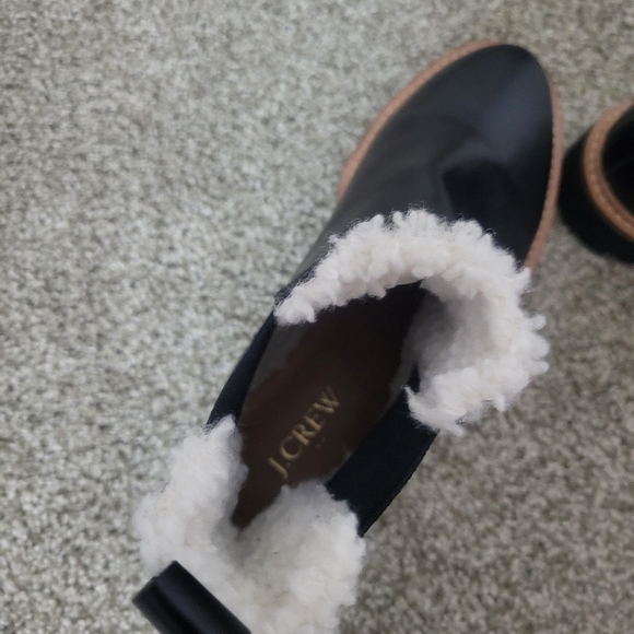 J.Crew Sherpa-lined Black Chelsea boots. NEW worn once - Picture 9 of 14